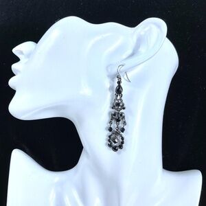 Whimsigoth Black Dangle Earrings Vintage